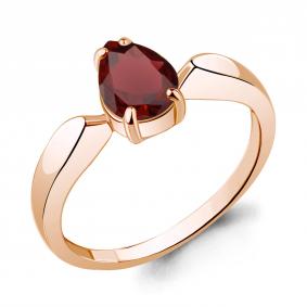 Кольцо из золочёного серебра AQUAMARINE А6962703-п с гранатом А6962703-п фото