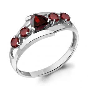 Серебряное кольцо AQUAMARINE А6963203 с гранатом А6963203 фото