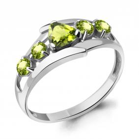 Серебряное кольцо AQUAMARINE А6963207 с хризолитом А6963207 фото