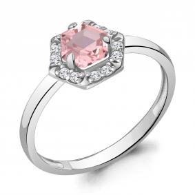 Серебряное кольцо AQUAMARINE А6964390А с фианитом и морганитом А6964390А фото