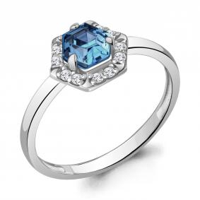 Серебряное кольцо AQUAMARINE А6964393А с фианитом и Лондон топазом А6964393А фото