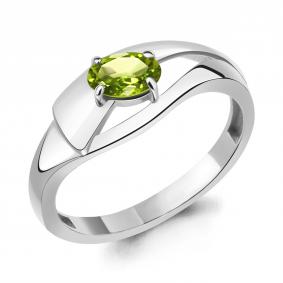 Серебряное кольцо AQUAMARINE А6967207 с хризолитом А6967207 фото