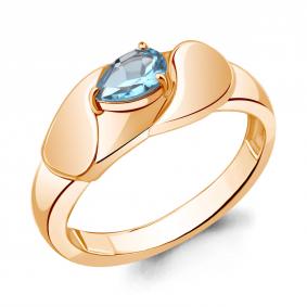 Кольцо из золочёного серебра AQUAMARINE А6968705-п с топазом А6968705-п фото