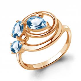 Кольцо из золочёного серебра AQUAMARINE А6969105-п с топазом А6969105-п фото