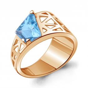 Кольцо из золочёного серебра AQUAMARINE А6969992-п с топазом А6969992-п фото