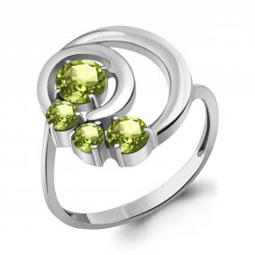 Серебряное кольцо AQUAMARINE А6970407 с хризолитом А6970407 фото