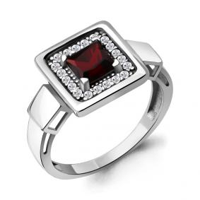 Серебряное кольцо AQUAMARINE А6973503А с фианитом и гранатом А6973503А фото