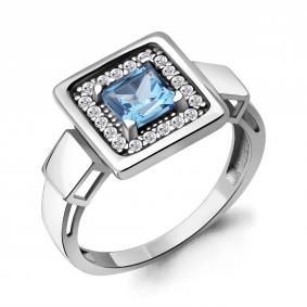 Серебряное кольцо AQUAMARINE А6973505А с топазом и фианитом А6973505А фото