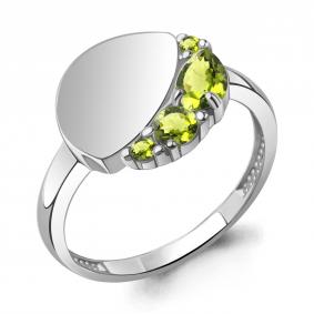 Серебряное кольцо AQUAMARINE А6975207 с хризолитом А6975207 фото
