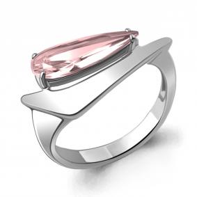 Серебряное кольцо AQUAMARINE А6975890 с морганитом А6975890 фото