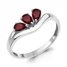 Серебряное кольцо AQUAMARINE А6977003 с гранатом А6977003 фото