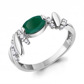 Серебряное кольцо AQUAMARINE А6978109А с фианитом и агатом А6978109А фото