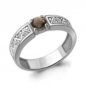 Серебряное кольцо AQUAMARINE А6979901А с фианитом и кварцем А6979901А фото