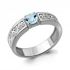 Серебряное кольцо AQUAMARINE А6979902А с топазом и фианитом А6979902А фото