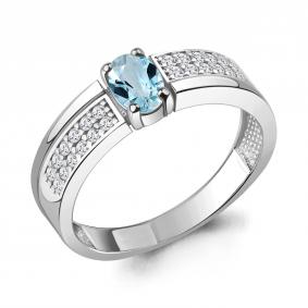 Серебряное кольцо AQUAMARINE А6980502А с топазом и фианитом А6980502А фото