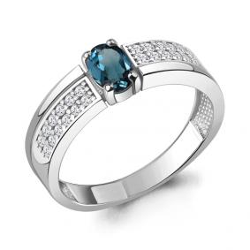 Серебряное кольцо AQUAMARINE А6980508А с фианитом и Лондон топазом А6980508А фото