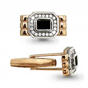 Запонки из золочёного серебра AQUAMARINE А72511Ч-пк с фианитом А72511Ч-пк фото