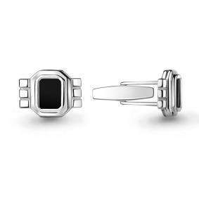 Серебряные запонки AQUAMARINE А72512 с фианитом А72512 фото