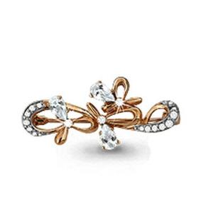 Брошь из золочёного серебра AQUAMARINE А72533А-п с фианитом А72533А-п фото