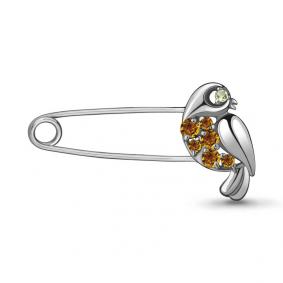 Серебряная булавка AQUAMARINE А7272338 с хризолитом, цитрином и миксом камней А7272338 фото