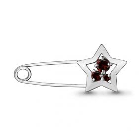 Серебряная булавка AQUAMARINE А7272503 с гранатом А7272503 фото