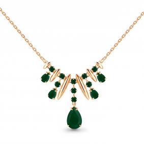 Колье из золочёного серебра AQUAMARINE А7354609-п с агатом А7354609-п фото