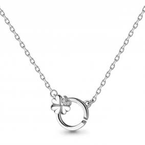 Серебряное колье AQUAMARINE А73581А с фианитом А73581А фото