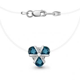 Колье на леске AQUAMARINE с лондон топазом А7361808 А7361808 фото