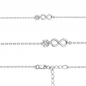 Серебряный браслет AQUAMARINE А73640 с фианитом А73640 фото