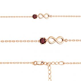 Браслет из золочёного серебра AQUAMARINE А7364003-п с гранатом А7364003-п фото