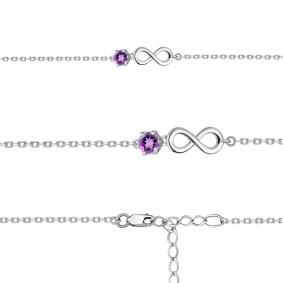 Серебряный браслет AQUAMARINE А7364004 с аметистом А7364004 фото