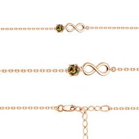 Браслет из золочёного серебра AQUAMARINE А7364019-п с султанитом А7364019-п фото