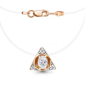 Колье на леске AQUAMARINE с фианитом А73668А-п А73668А-п фото