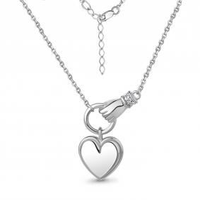 Серебряное колье AQUAMARINE А73672А с фианитом А73672А фото