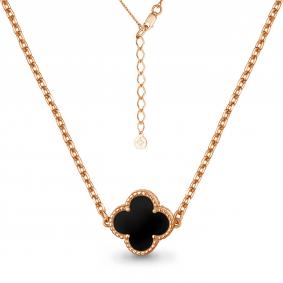 Колье из золочёного серебра AQUAMARINE А73817-п с ониксом А73817-п фото