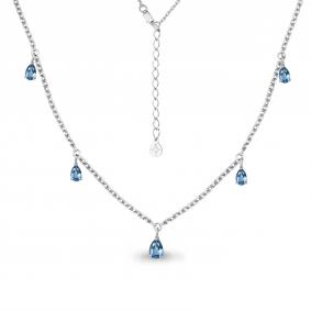 Серебряное колье AQUAMARINE А7382605 с топазом А7382605 фото