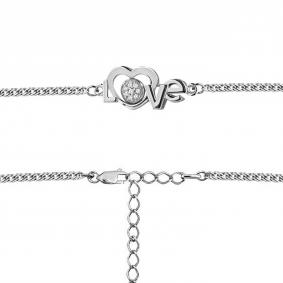 Серебряный браслет AQUAMARINE А74044А с фианитом А74044А фото