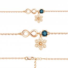 Браслет из золочёного серебра AQUAMARINE А7411108-п с Лондон топазом А7411108-п фото