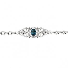 Серебряный браслет AQUAMARINE А7412308А с фианитом и Лондон топазом А7412308А фото