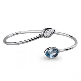 Серебряный браслет AQUAMARINE А7416605А с топазом и фианитом А7416605А фото
