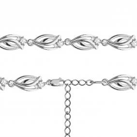 Серебряный браслет AQUAMARINE А74178А с фианитом А74178А фото