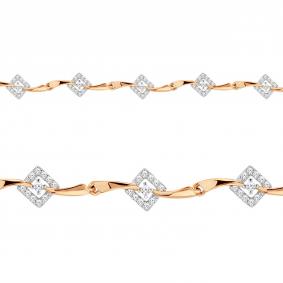 Браслет из золочёного серебра AQUAMARINE А74223А-п с фианитом А74223А-п фото