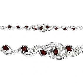 Серебряный браслет AQUAMARINE А7431603 с гранатом А7431603 фото