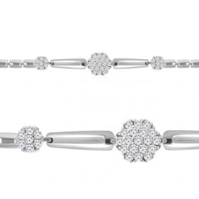 Серебряный браслет AQUAMARINE А74353А с фианитом А74353А фото