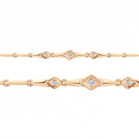 Браслет из золочёного серебра AQUAMARINE А74373А-п с фианитом А74373А-п фото