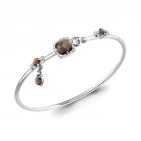 Серебряный браслет AQUAMARINE А7438101А с фианитом и кварцем А7438101А фото