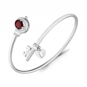 Серебряный браслет AQUAMARINE А7438403А с фианитом и гранатом А7438403А фото