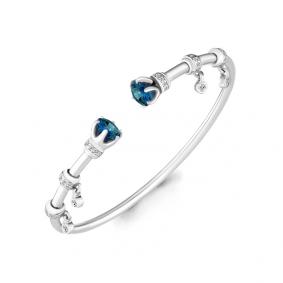 Серебряный браслет AQUAMARINE А7438508А с фианитом и Лондон топазом А7438508А фото