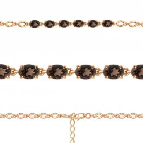 Браслет из золочёного серебра AQUAMARINE А7446801-п с кварцем А7446801-п фото