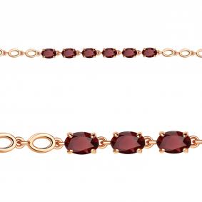 Браслет из золочёного серебра AQUAMARINE А7446803-п с гранатом А7446803-п фото